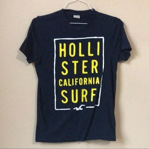 Hollister Navy Shirt Golden Yellow/White Logo